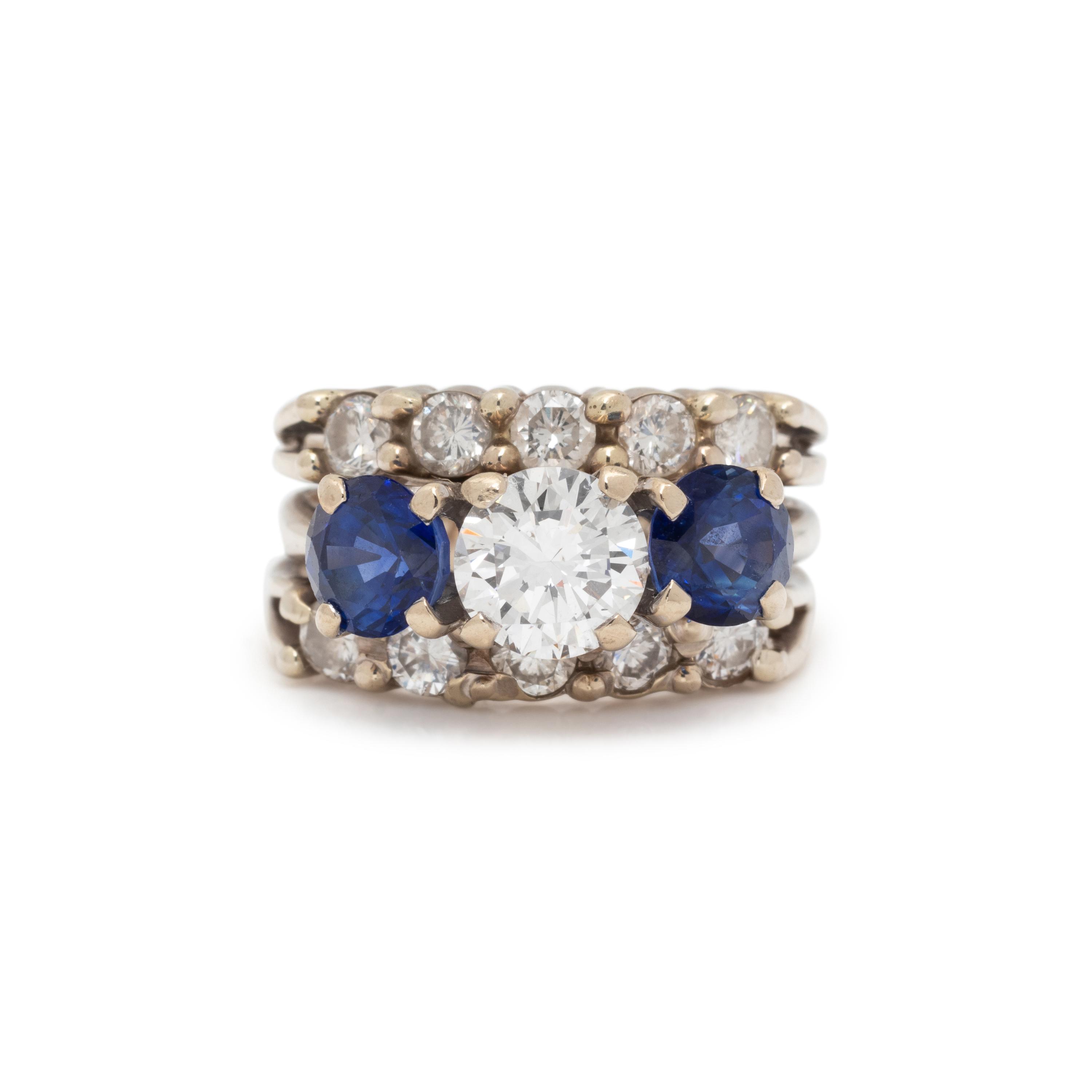 DIAMOND AND SAPPHIRE RING