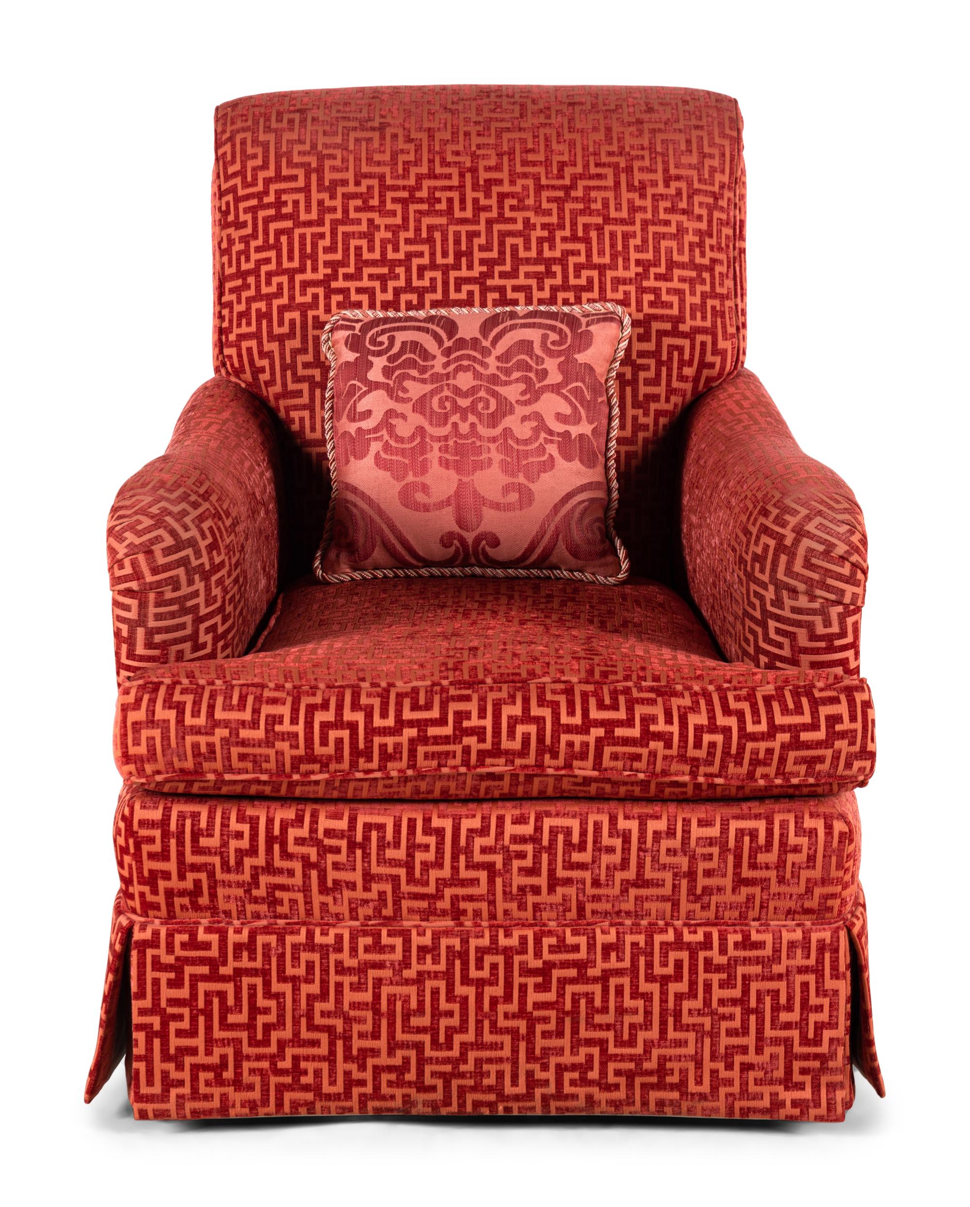 A Rubelli Seneca Rosa Indiano -Upholstered Easy Chair