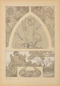 MUCHA, Alphonse (1860-1939). Figures Décoratives. Paris: Librairie Centrale des Beaux-Arts, [n.d.]. COMPLETE SET OF 40 LITHOGRAPHS.