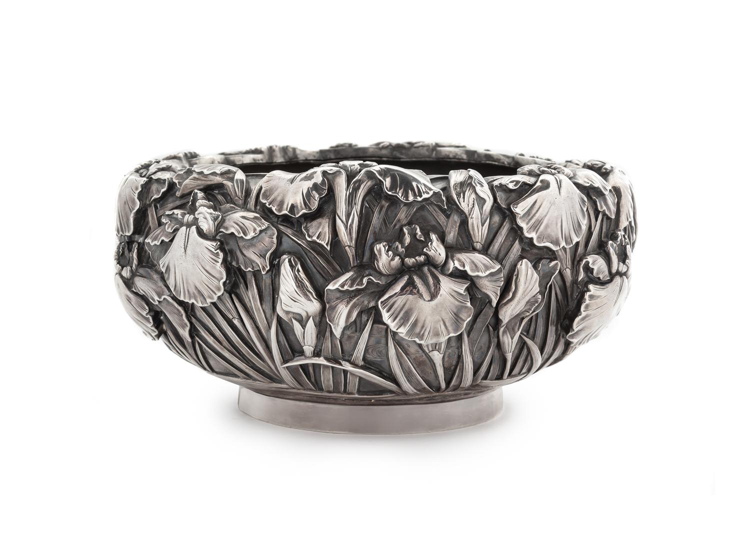 A Large Japanese Silver Repoussé Bowl