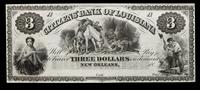 Obsolete $3 Bank Note: Citizens' Bank of Louisiana — NEW ORLEANS, LOUSIANA, CIRCA 1850