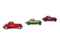 Three Pressed Steel Automobile Toys