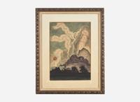Charles Burchfield (American, 1893-1967) - A Flash of Lightning at Moonrise