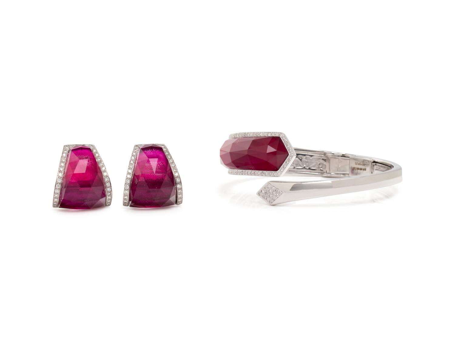 STEPHEN WEBSTER, QUARTZ AND DIAMOND, 'CRYSTAL HAZE' BRACELET AND EARRINGS