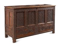 A Charles II Carved Oak Coffer