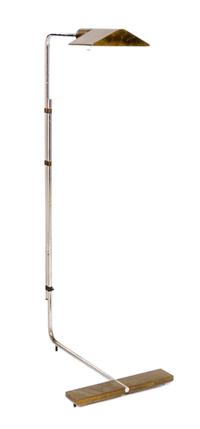 A Cedric Hartman Brass and Chrome Floor Lamp Height when extended 49 inches.