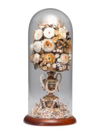 A Victorian Shell Encrusted Bouquet of Flowers