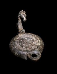 A Roman Bronze Oil Lamp