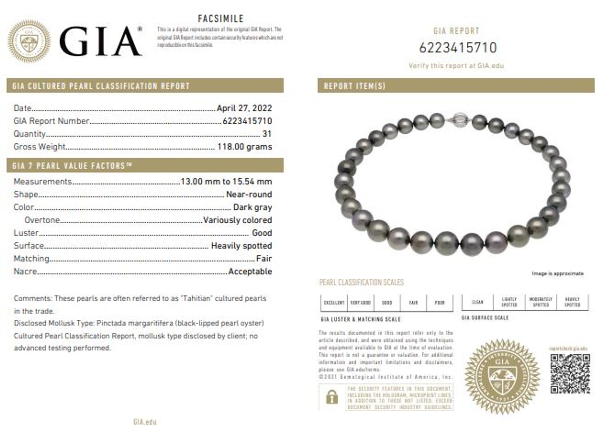CULTURED TAHITIAN PEARL NECKLACE