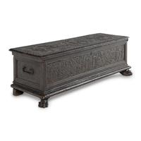 A Continental Carved Oak Coffer