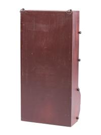 A Diminutive Hanging Display Shelf, a Cinnabar Box and a Wooden Dresser Box