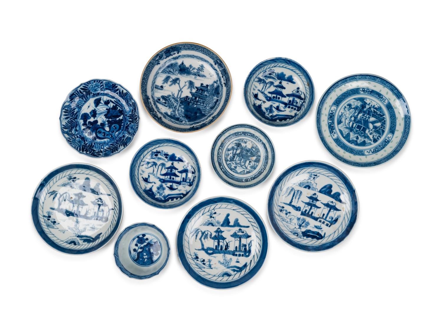 A Collection of Chinese Export Blue and White Porcelain