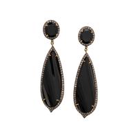 ONYX AND COLORED DIAMOND EARRINGS