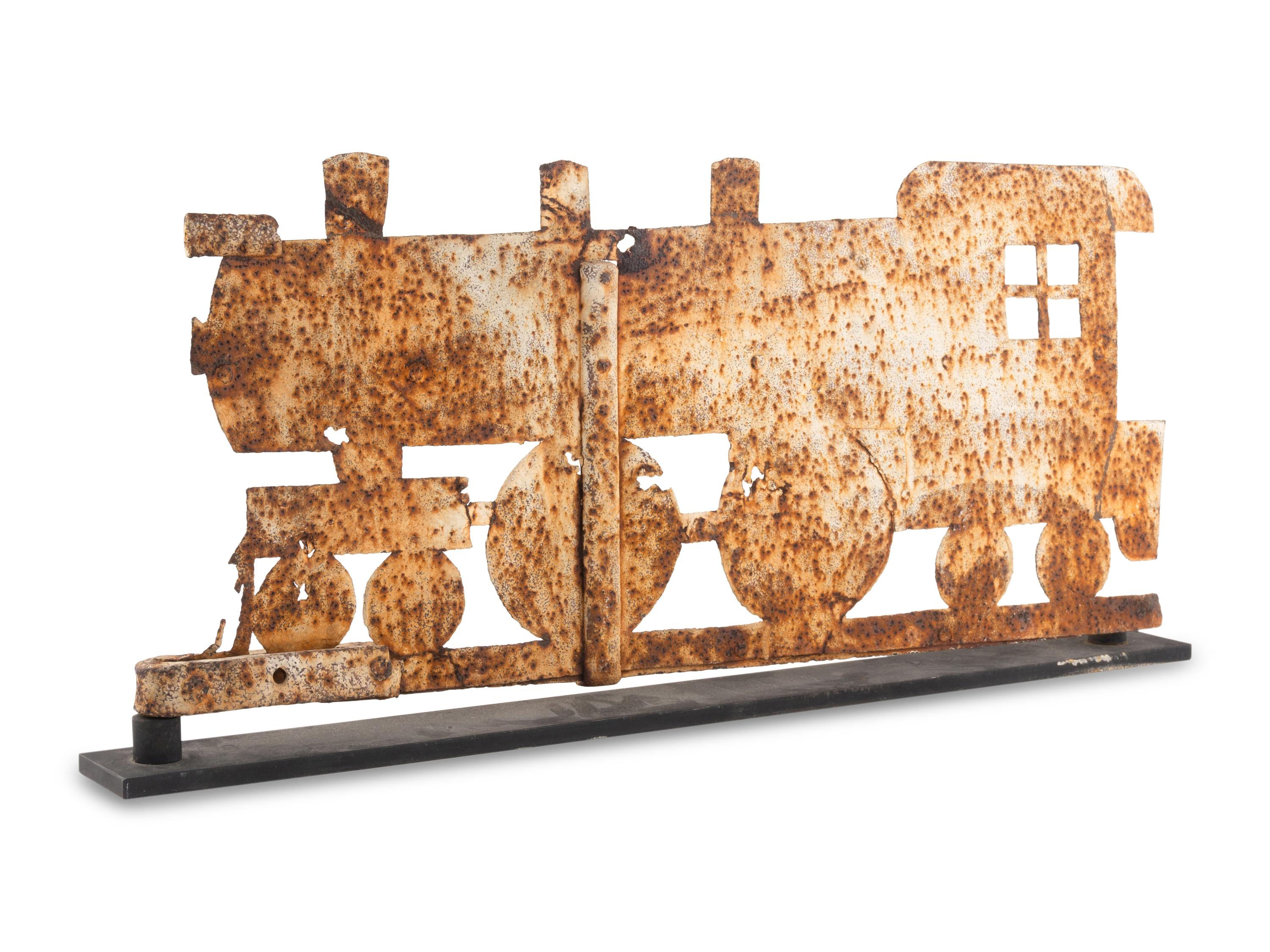 A Sheet Iron Train Weathervane