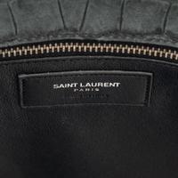 SAINT LAURENT, SAC DU JOUR IN CROC-EFFECT SUEDED LEATHER