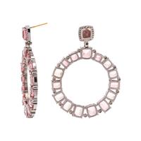 PINK TOURMALINE AND DIAMOND EARRINGS