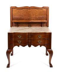 A George II Burl Walnut Commode