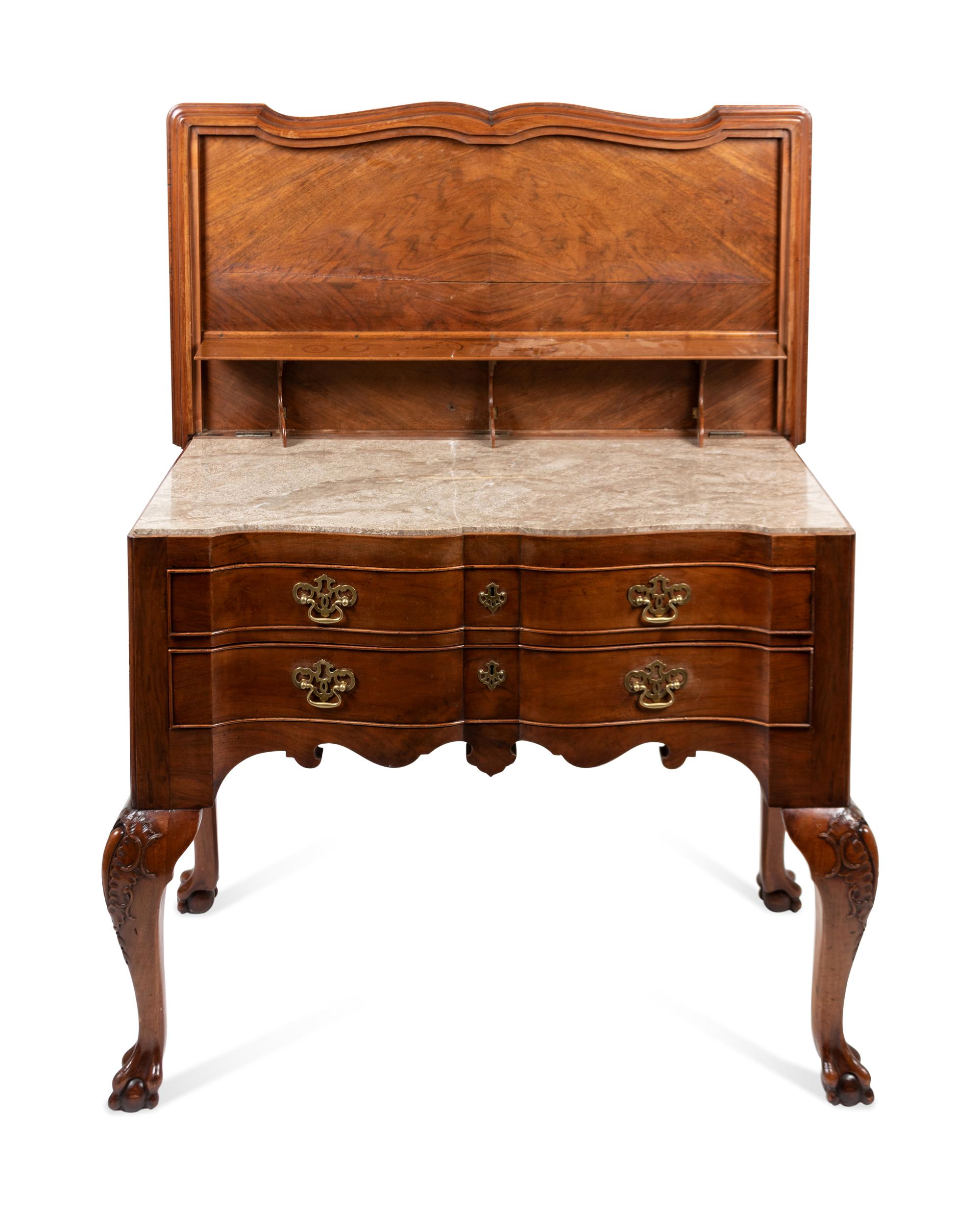 A George II Burl Walnut Commode