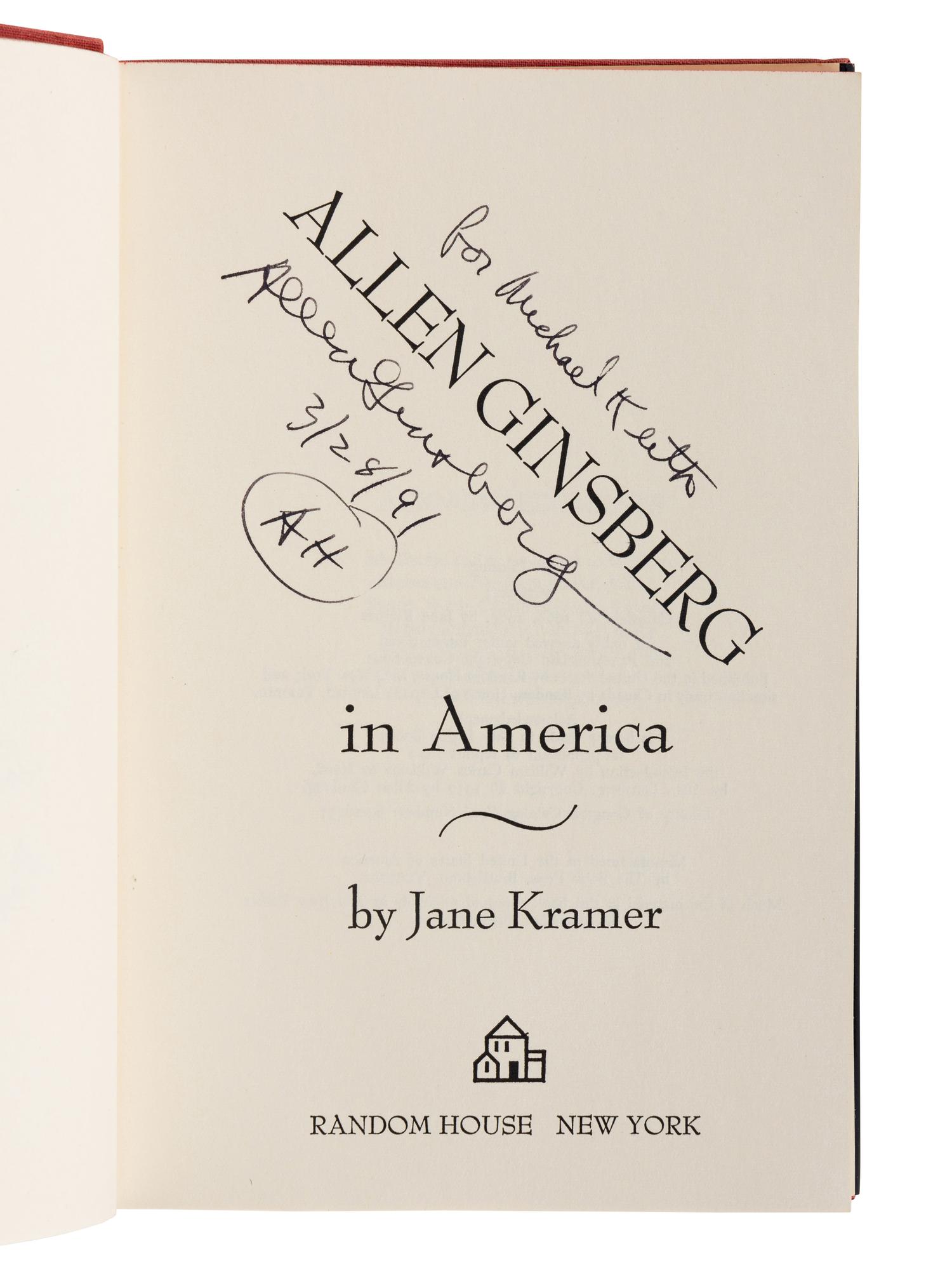 GINSBERG, Allen (1926-1997). A group of 12 works by or about Ginsberg, MANY SIGNED OR INSCRIBED, comprising: