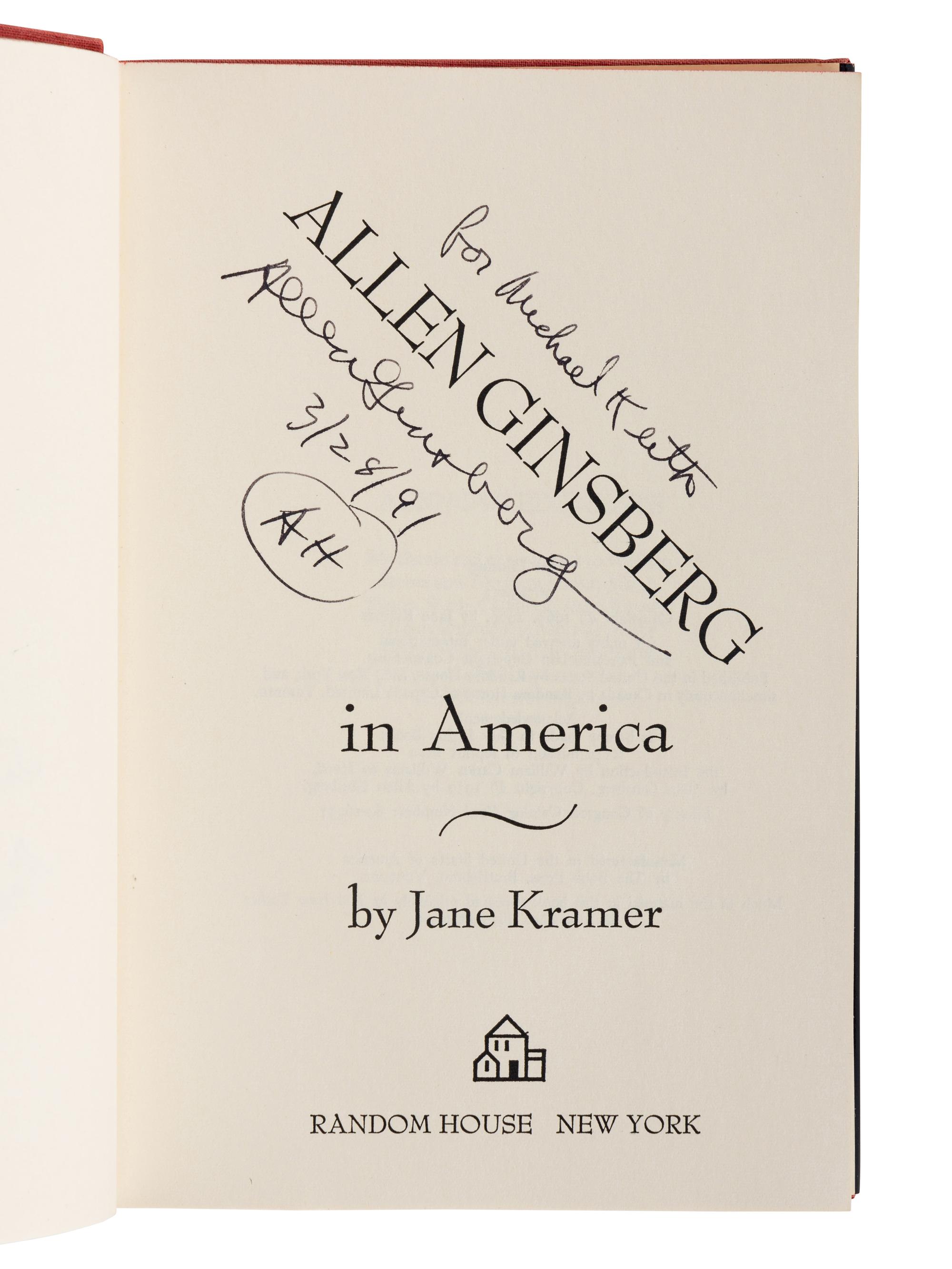 GINSBERG, Allen (1926-1997). A group of 12 works by or about Ginsberg, MANY SIGNED OR INSCRIBED, comprising: