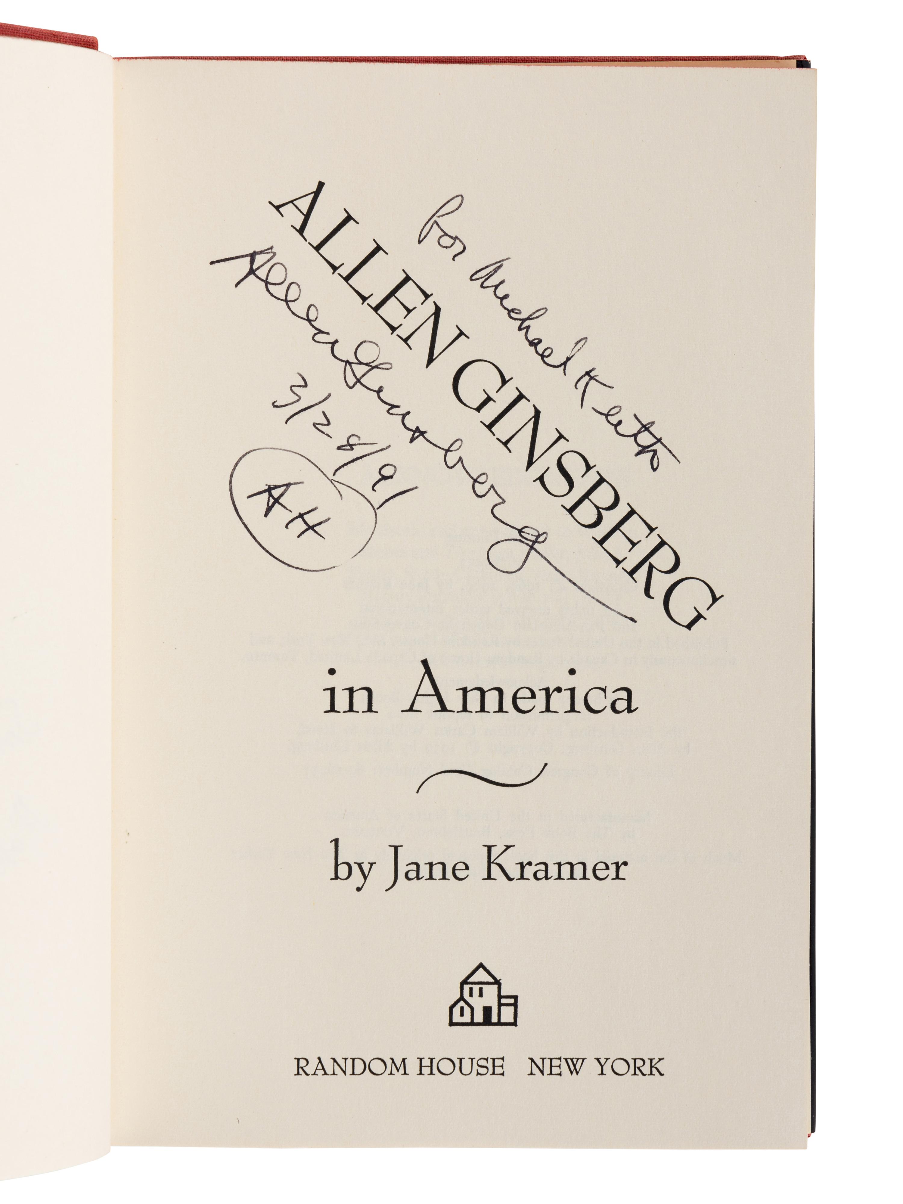 GINSBERG, Allen (1926-1997). A group of 12 works by or about Ginsberg, MANY SIGNED OR INSCRIBED, comprising: