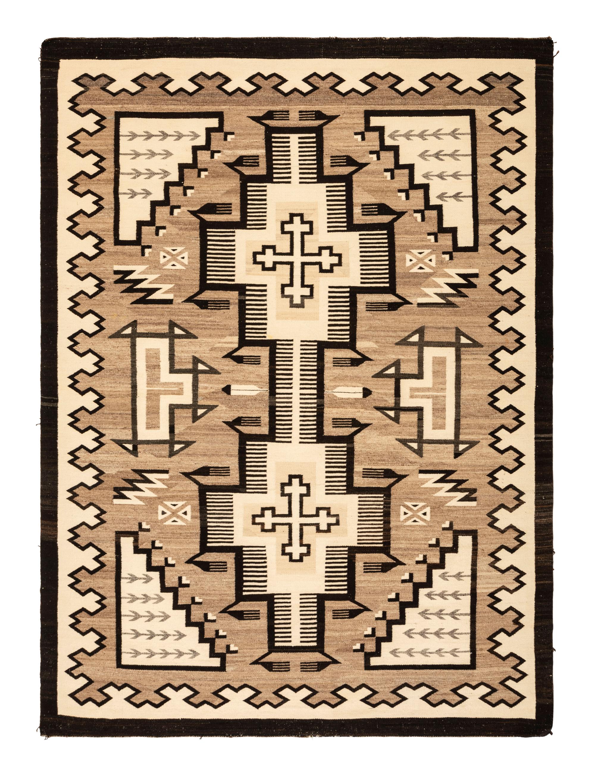Navajo Two Grey Hills Pictorial Weaving / Rug