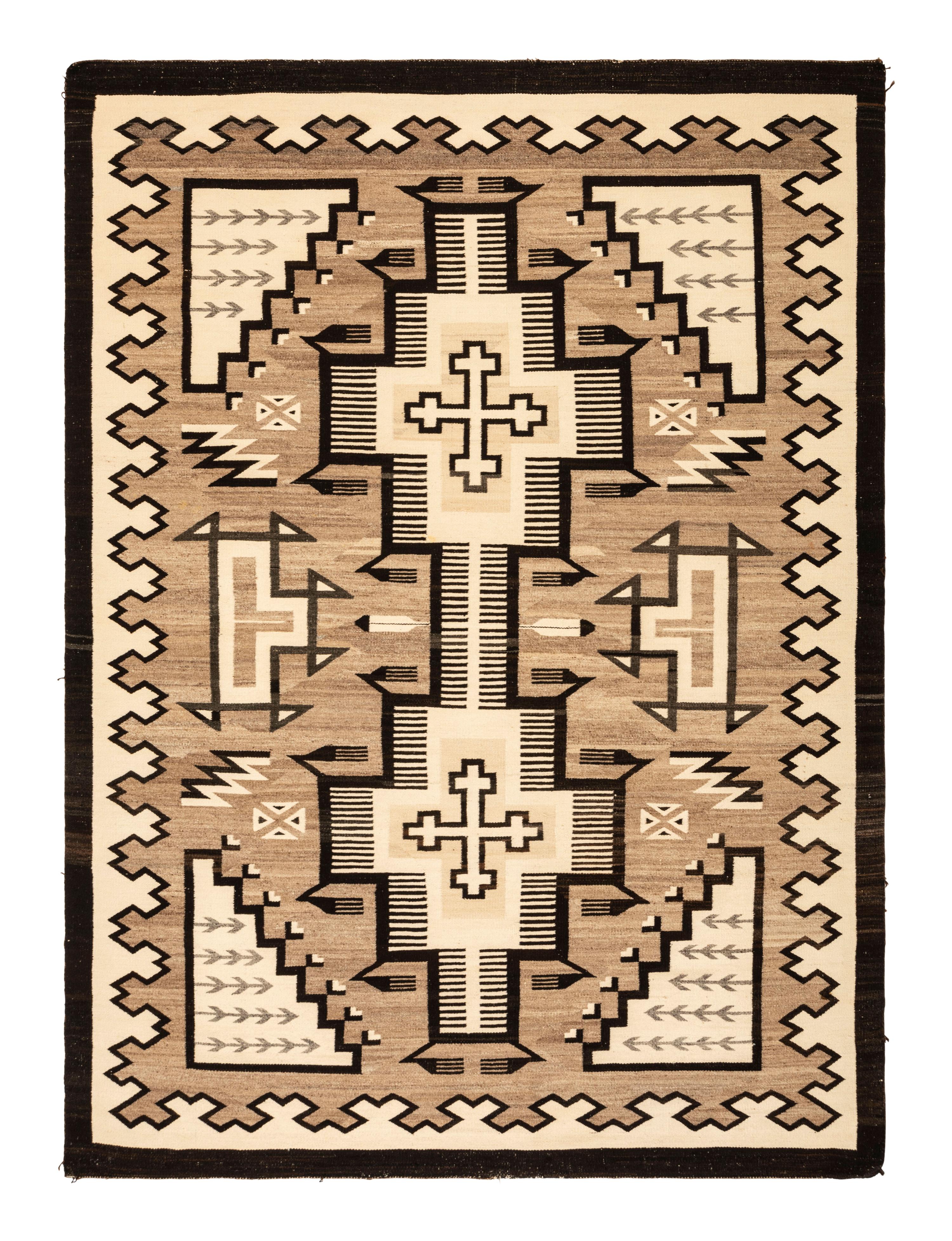 Navajo Two Grey Hills Pictorial Weaving / Rug