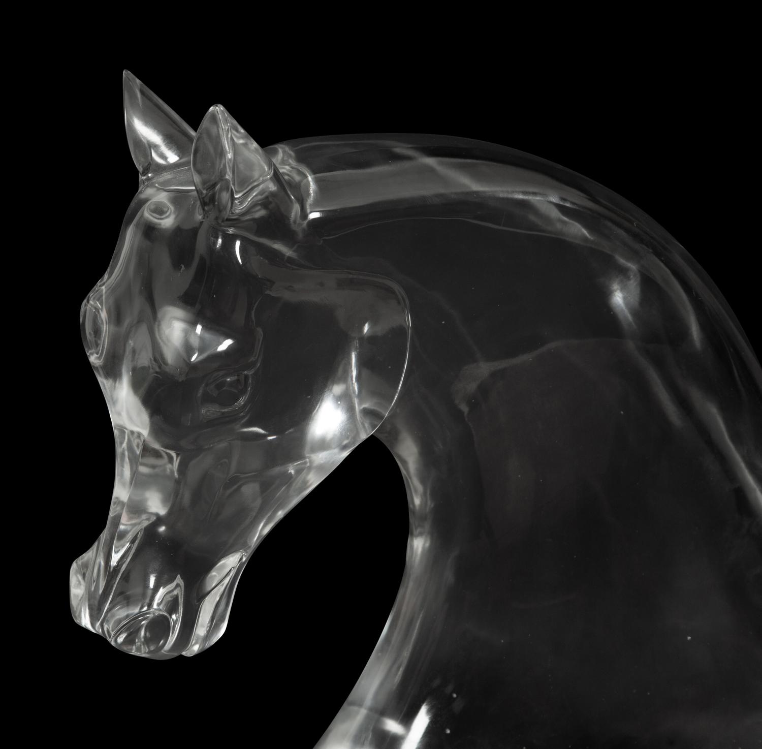 A Lalique Tête de Cheval Sculpture