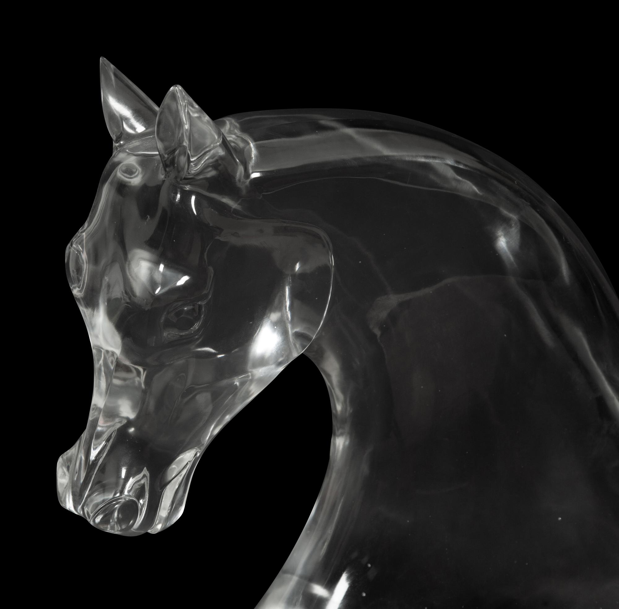 A Lalique Tête de Cheval Sculpture