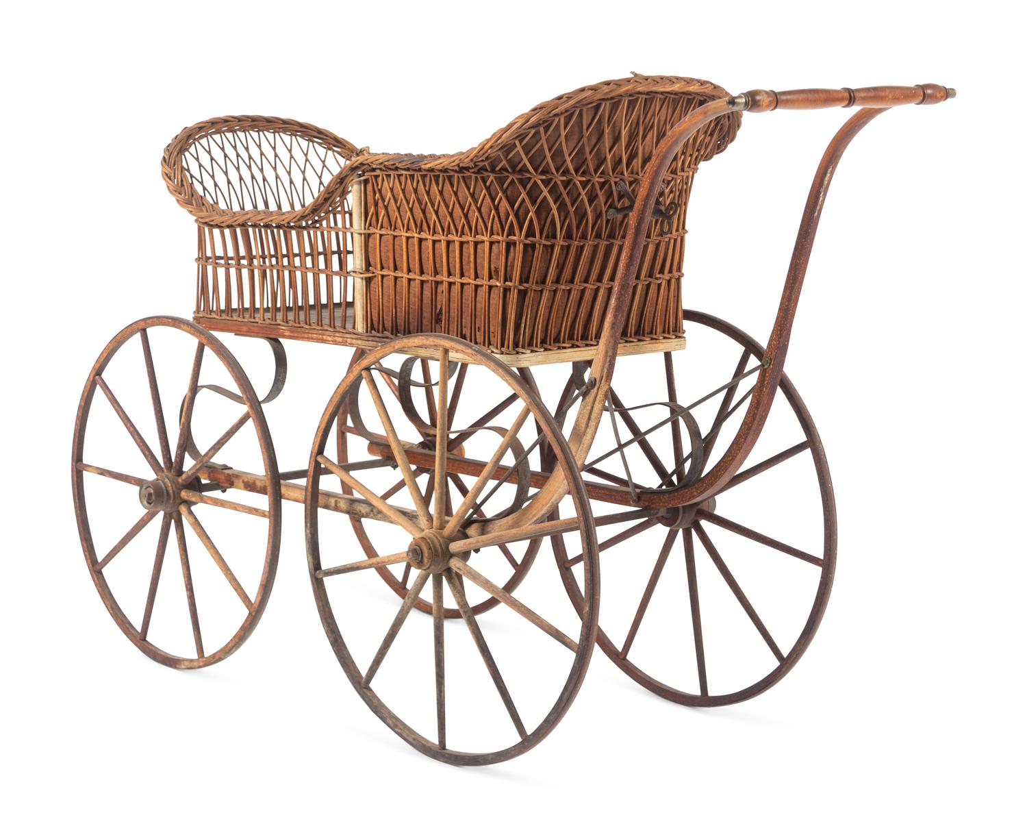 A Victorian Rattan Buggy or Pram