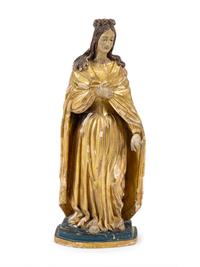A Continental Painted Figure of a Saint