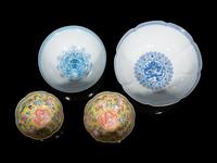 A Set of Four Chinese Famille Rose Eggshell Porcelain Bowls