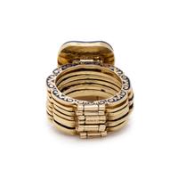 CONVERTIBLE YELLOW GOLD, DIAMOND AND ENAMEL RING/ BRACELET