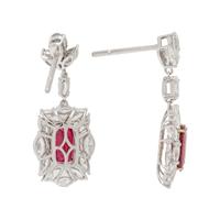 UNHEATED BURMESE RUBY AND DIAMOND EARRINGS