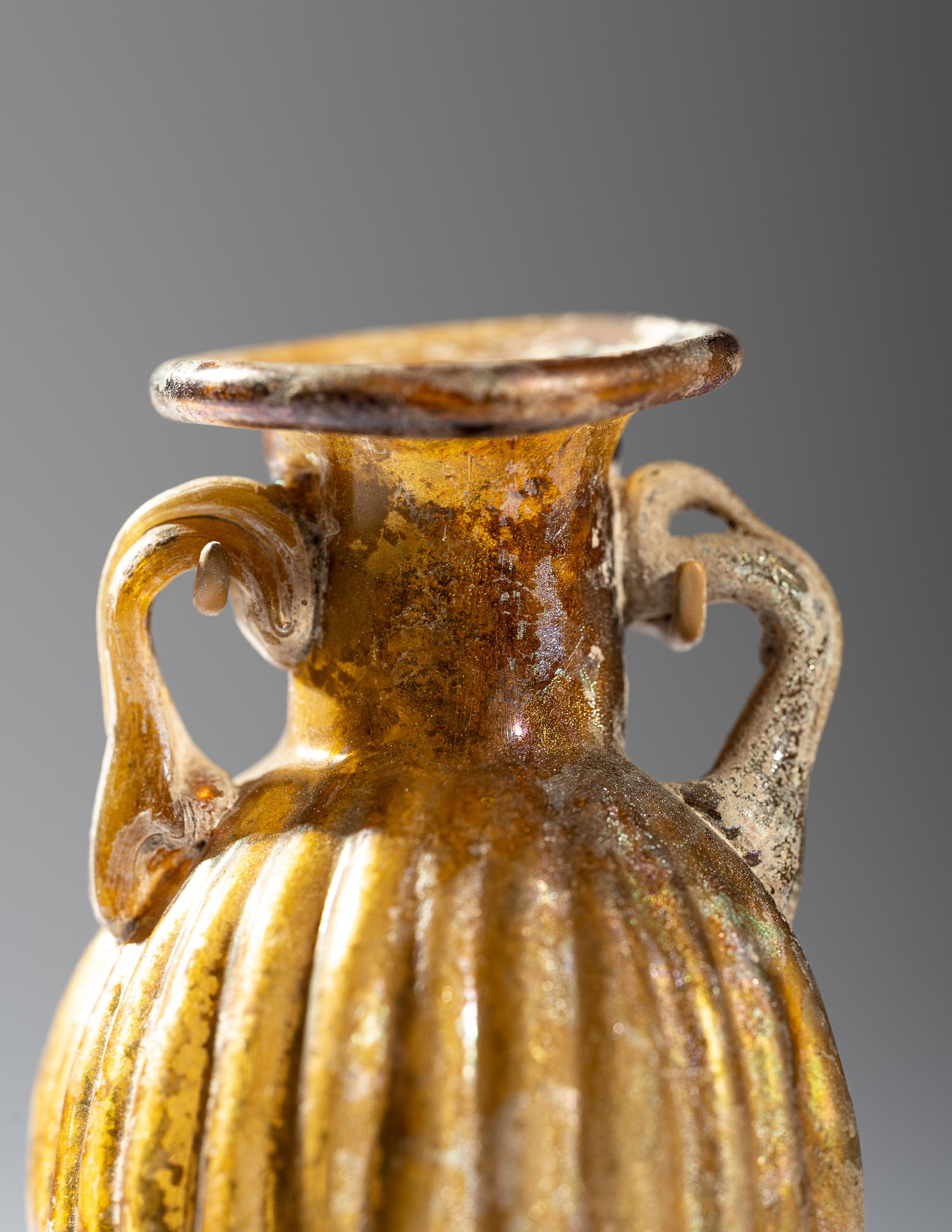 A Sidonian Yellow Glass Flask