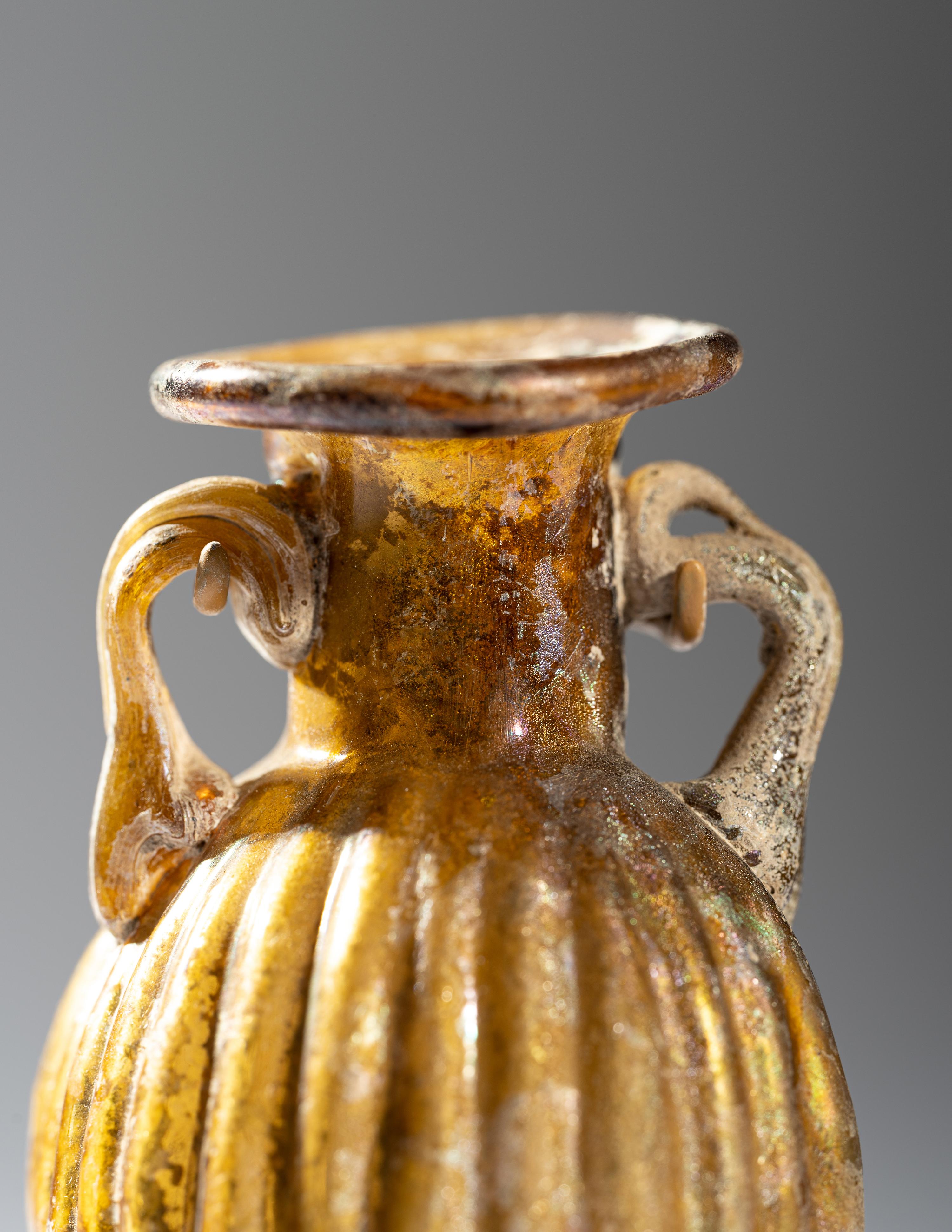 A Sidonian Yellow Glass Flask