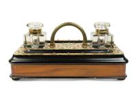An English Brass Mounted Oak Inkwell — CIRCA 1860