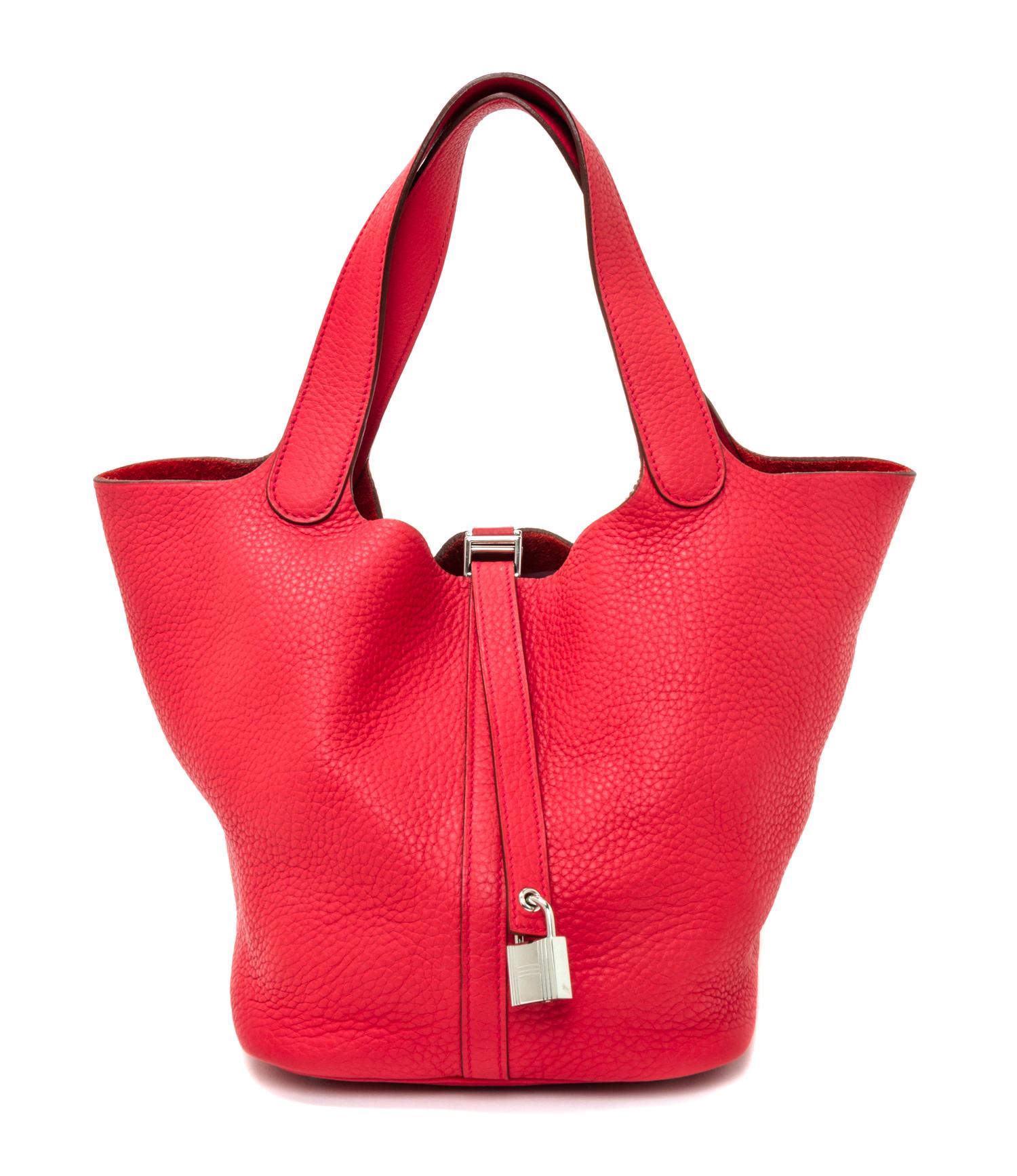 An Hermes Bougainvillea Taurillon Clemence Picotin Lock MM Handbag, 9" x 8.5" x 7".