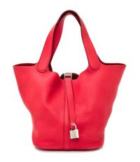 An Hermes Bougainvillea Taurillon Clemence Picotin Lock MM Handbag, 9" x 8.5" x 7".