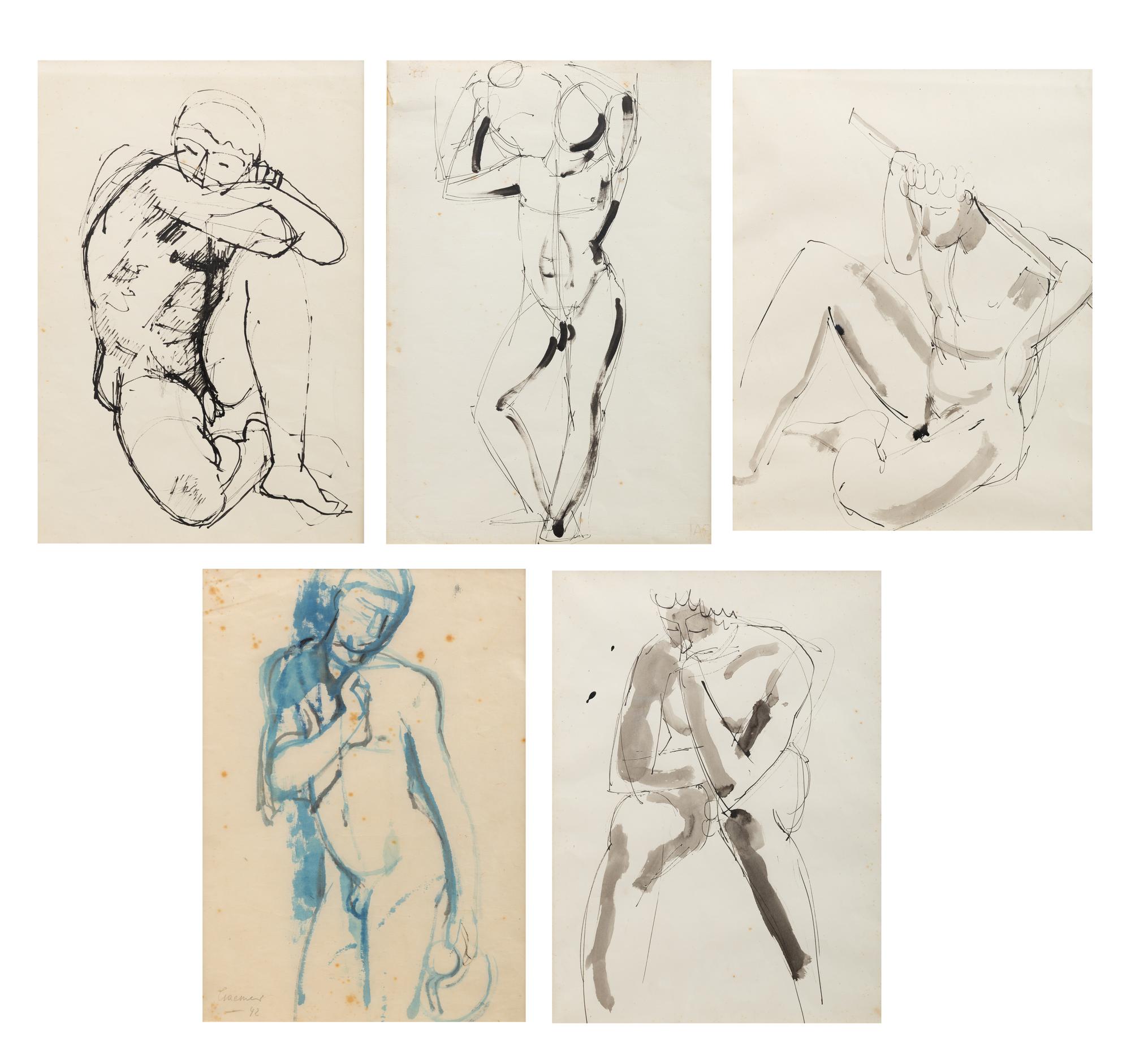 A Group of Five Nude Studies