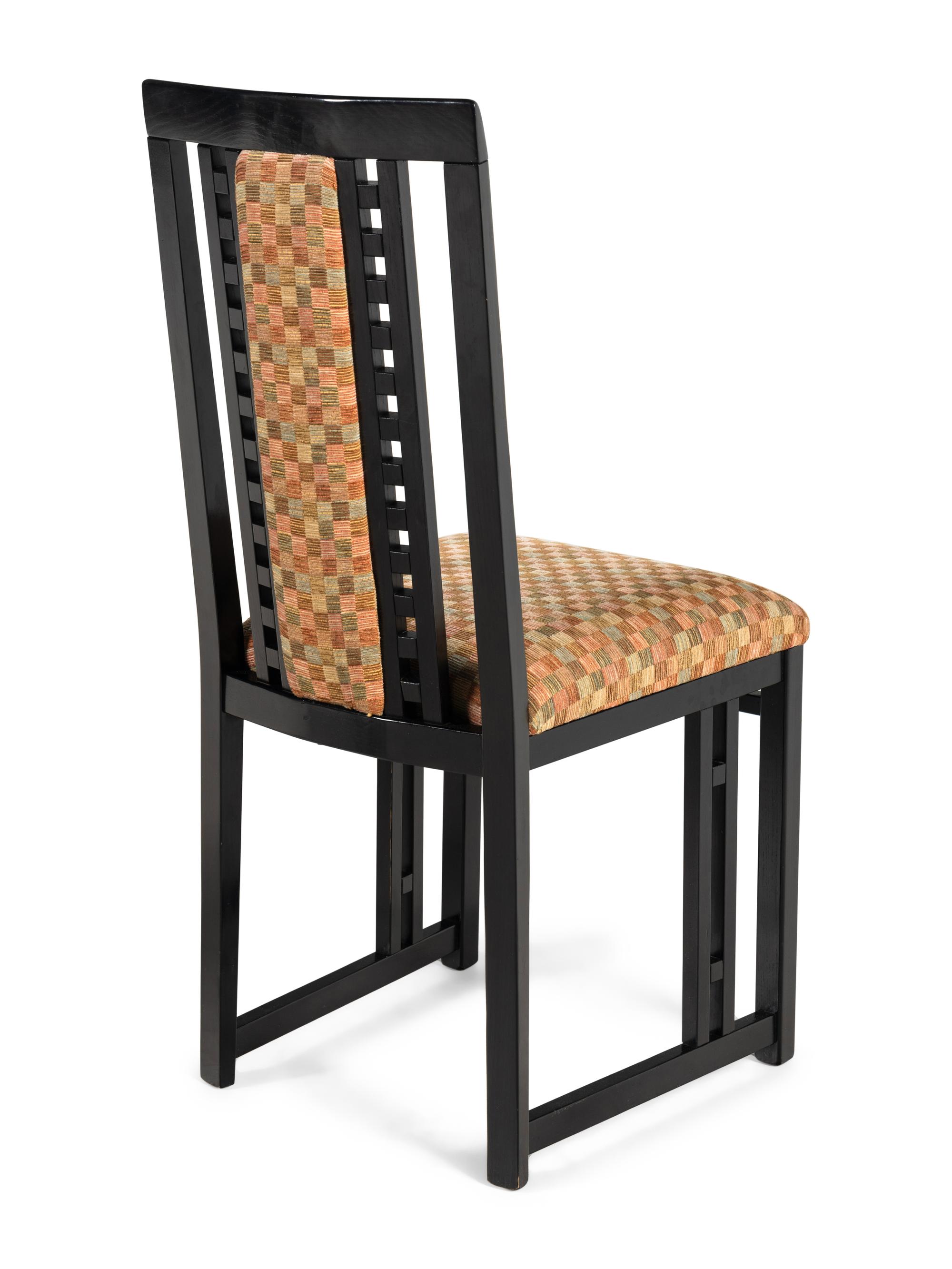 Set of Six Ebonized Side Chairs A. Sibau, Italy