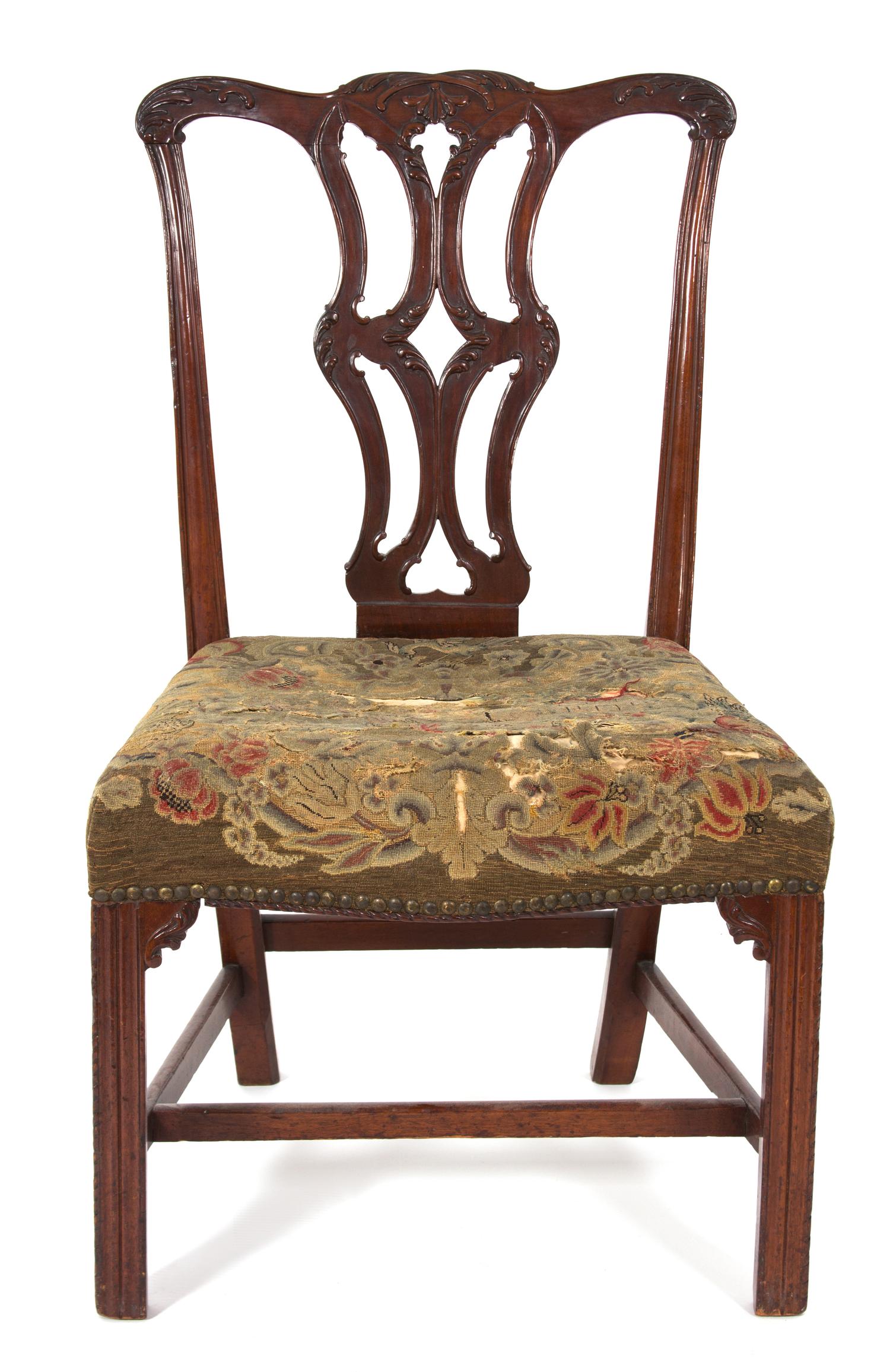 A George II Carved Mahogany Side Chair Height 37 1/4 inches. — 18TH CENTURY