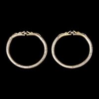 Six Chinese Silver 'Dragon' Bracelets, Qing Dynasty 清 銀龍頭紋鐲六隻