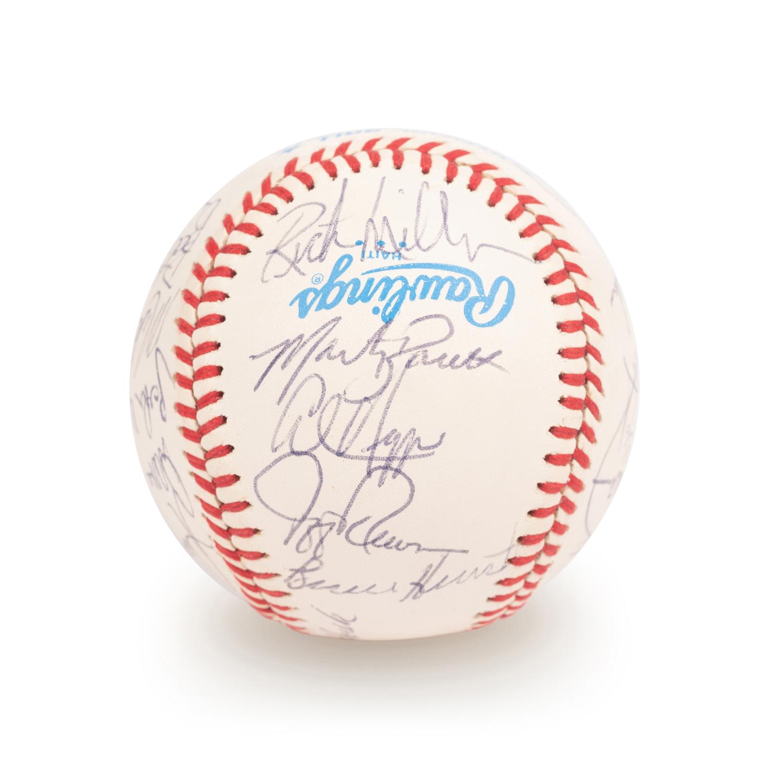 A 1983 Boston Red Sox Team Signed Autograph Baseball with 25 Signatures (Beckett Authentication Services Letter BAS Certified),
