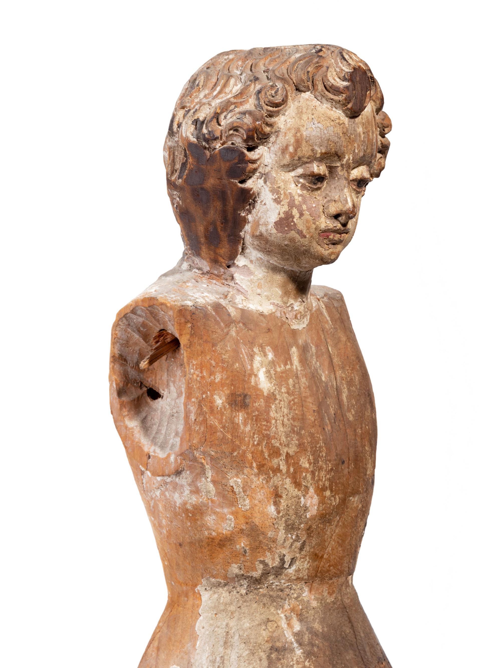 An Italian Carved Wood Ecclesiastical Figure