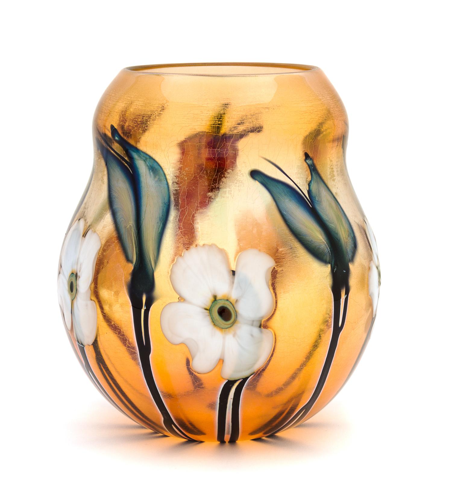 An American Studio Glass Vase, Charles Lotton (b. 1935) Height 7 1/4 inches.