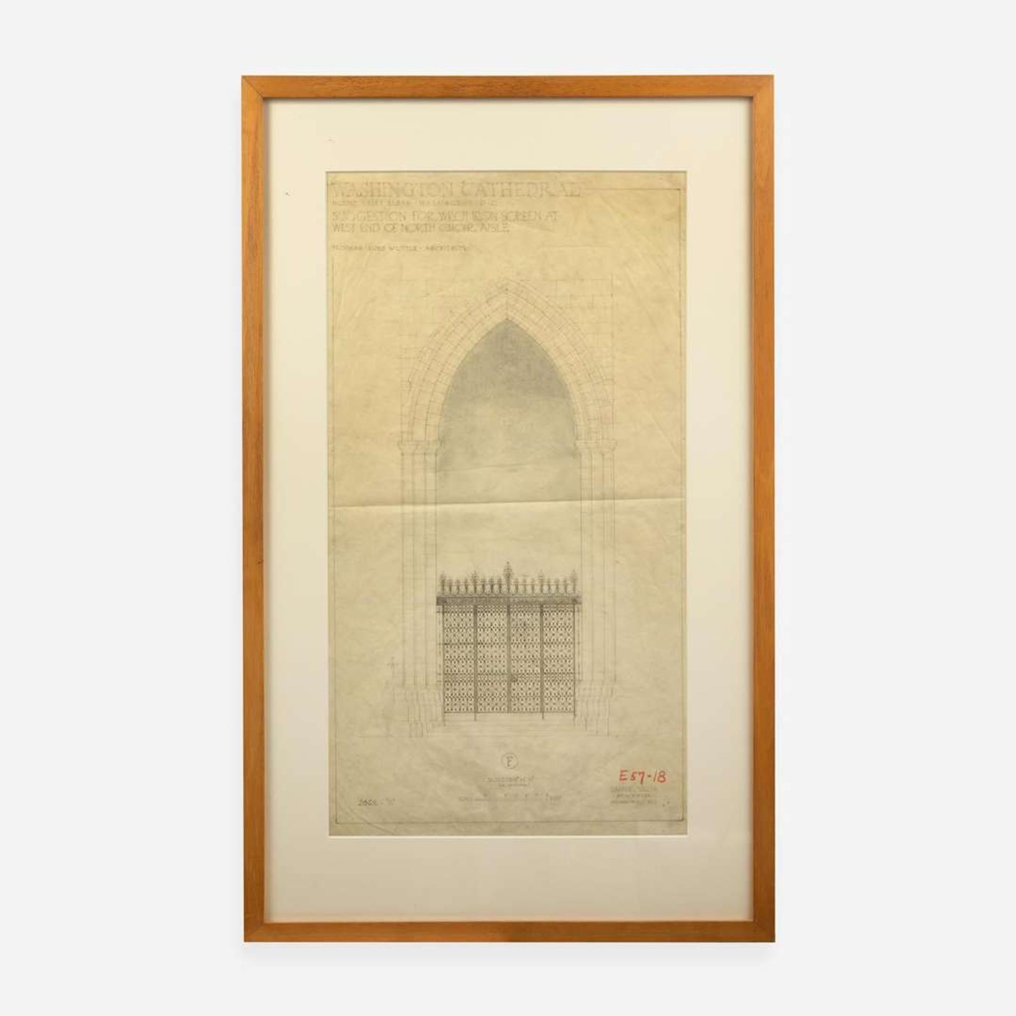 Samuel Yellin (American, b. Ukraine, 1884-1940) Two Drawings for the National Cathedral, Washington, D.C., USA, 1933