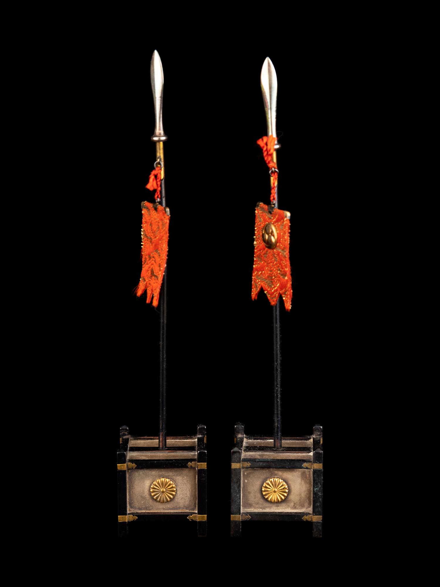 A Pair of Japanese Silver Chest-Form Bonbonnières