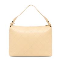 Chanel, Beige Topstitched Leather Bag