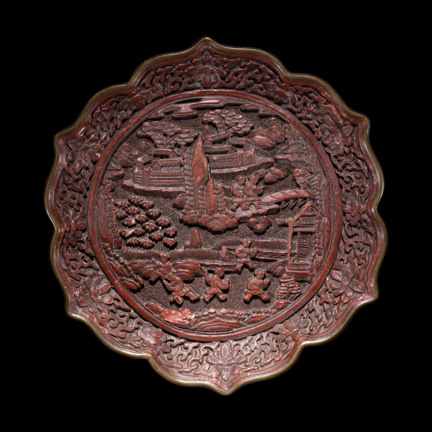 Three Chinese Carved Cinnabar Lacquer Wares
